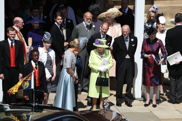 The Queen and other members of the royal family after the wedding (Andrew Milligan/PA)