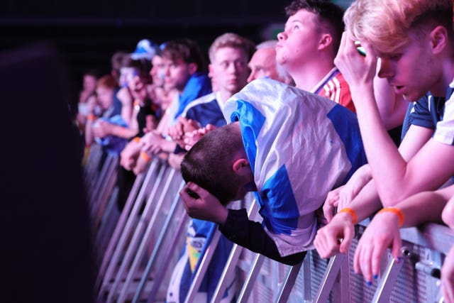 Fans watching Scotland v Morocco