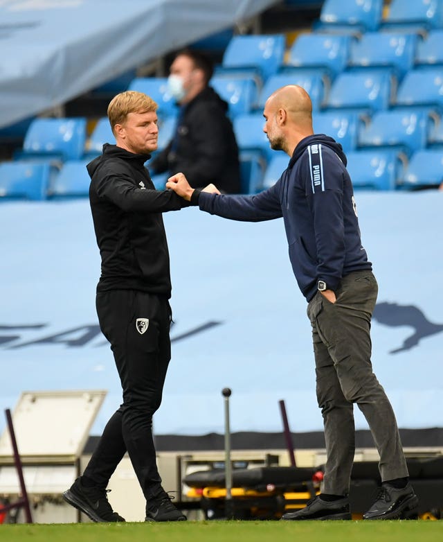 Eddie Howe, left, guided Bournemouth from League Two all the way up to the Premier League