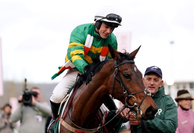 Brian Hayes and Impervious return to the Cheltenham winner's enclosure 