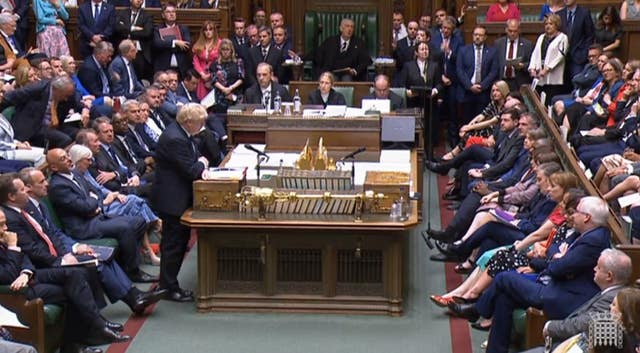 Prime Minister Boris Johnson speaks during Prime Minister’s Questions in the House of Commons