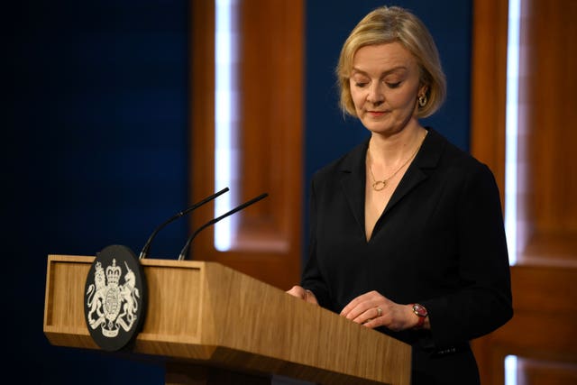 Liz Truss at her Downing Street press conference on Friday