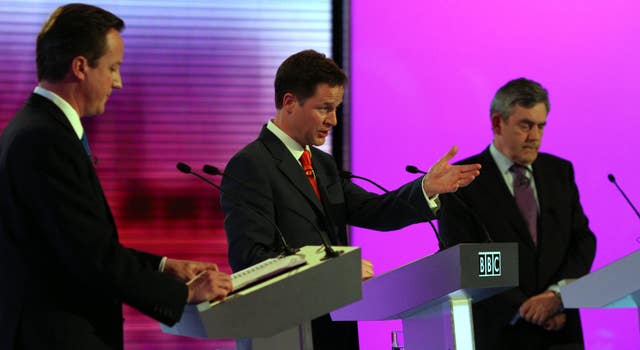 Gordon Brown, David Cameron and Nick Clegg