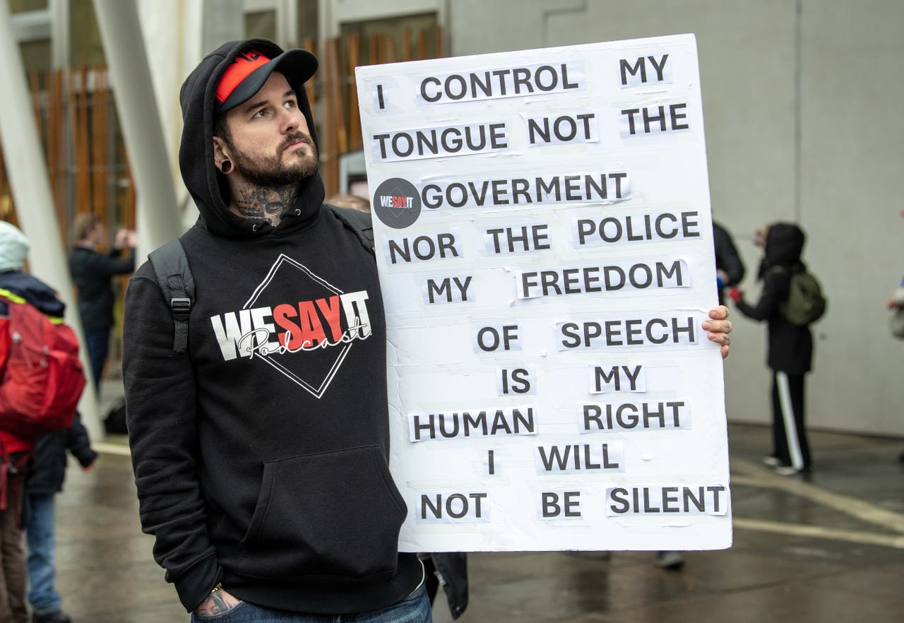 Protest Against Hate Crime Legislation Takes Place Outside Scottish Parliament Express And Star