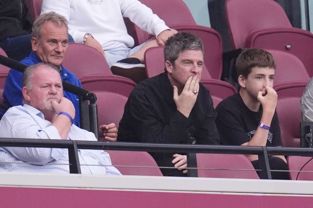 Noel Gallagher in the stands