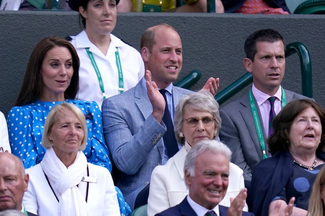 The Duke and Duchess of Cambridge cheer on Cameron Norrie