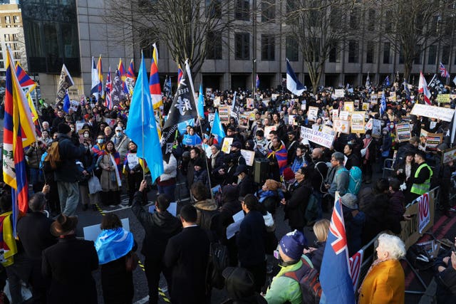 Chinese embassy protesters 