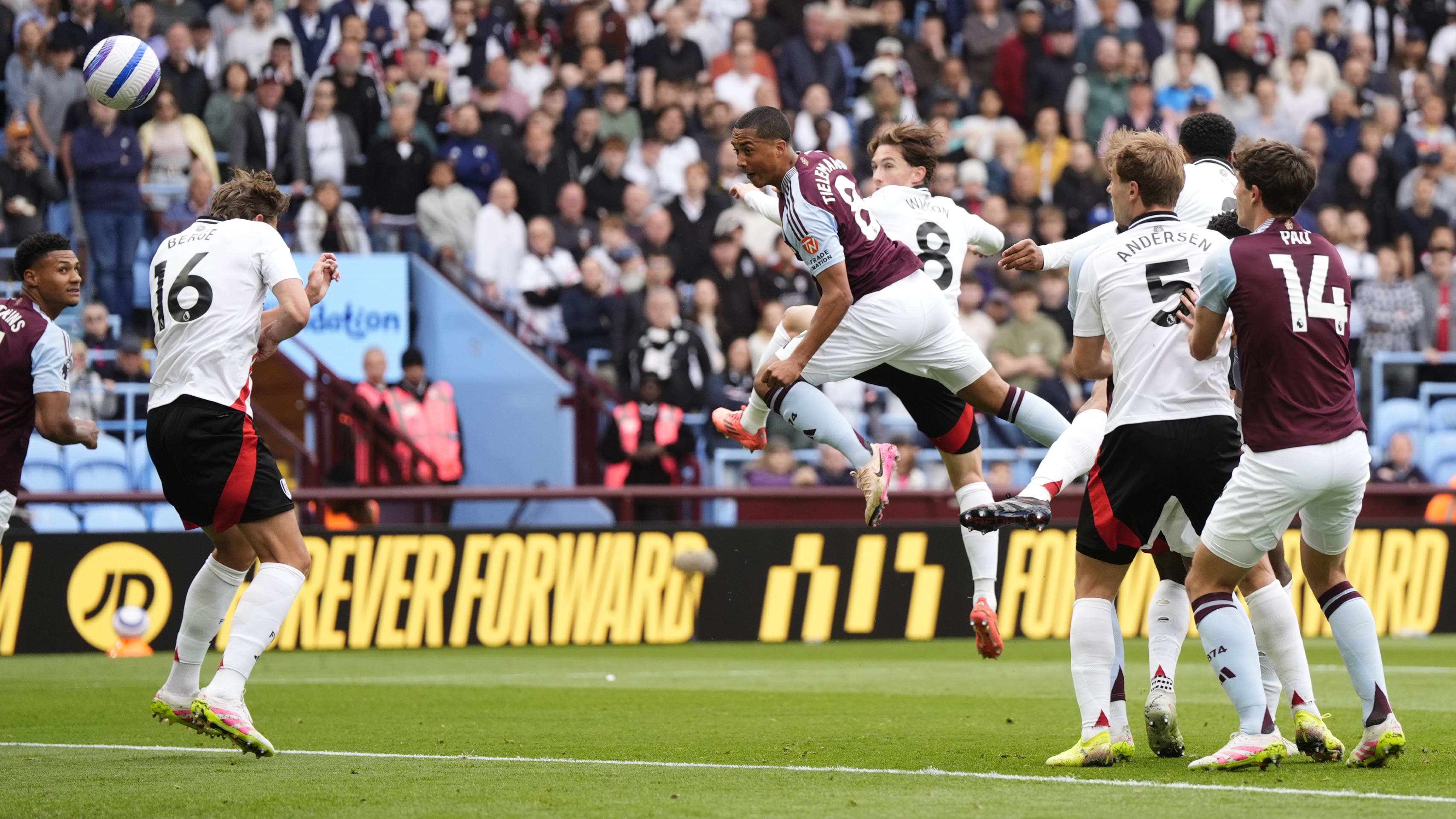 Aston Villa midfielder Youri Tielemans was on target (Nick Potts/PA)