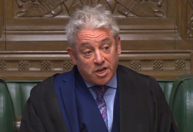 John Bercow responds to a point of order