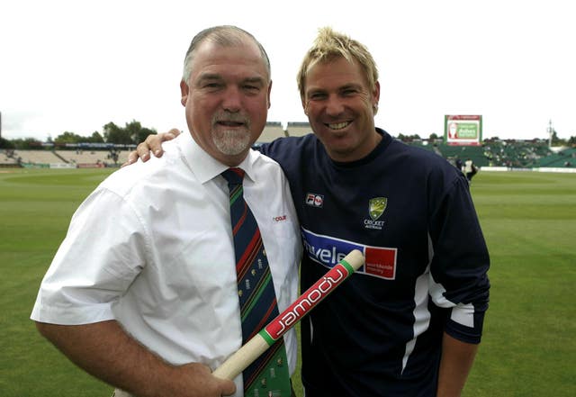 Mike Gatting, left, believes Warne is the greatest bowler of all-time (Phil Noble/PA)