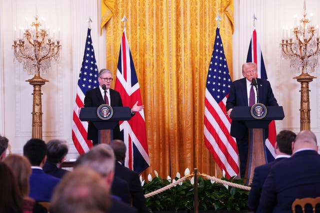 US President Donald Trump and Prime Minister Sir Keir Starmer holding a joint press conference