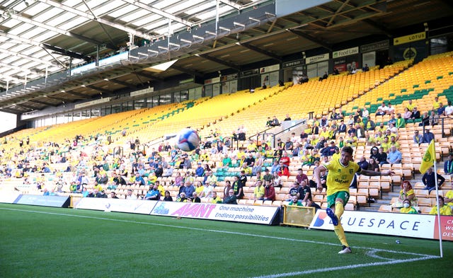 Norwich fans were back in Carrow Road to watch their Sky Bet Championship fixture with Preston as part of seven pilot events in the English Football League this weekend