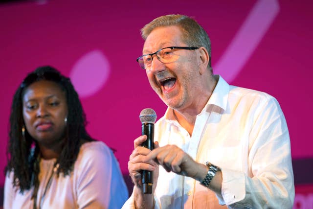 Len McCluskey and shadow minister for women Dawn Butler