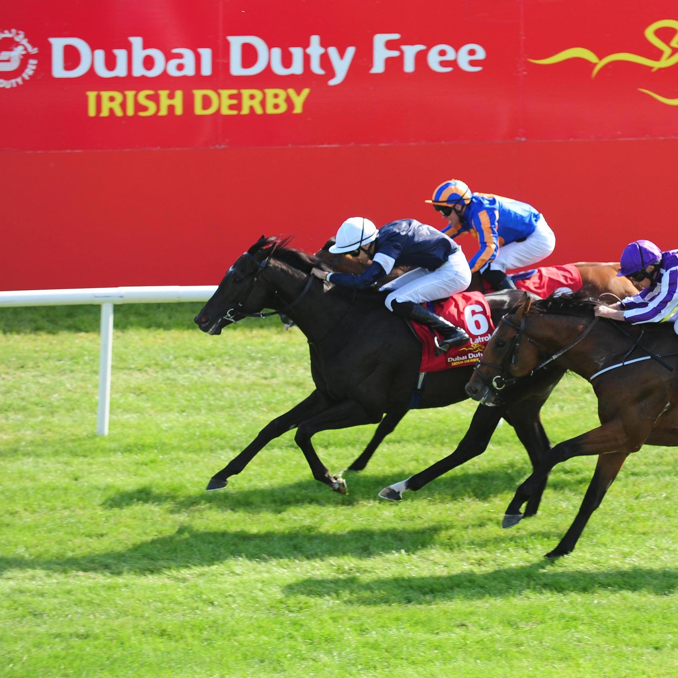 Joseph O'Brien's Latrobe held off two runners trained by his father, Aidan, to win the Irish Derby