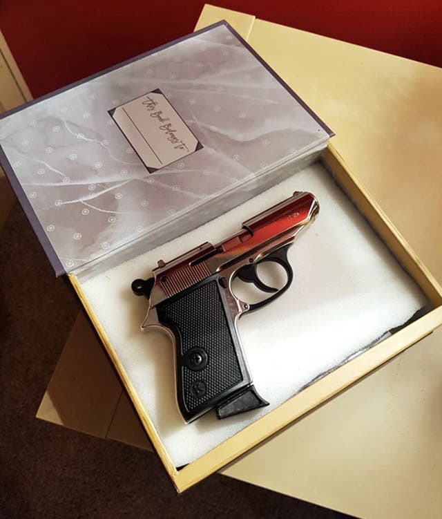 A firearm hidden in a book