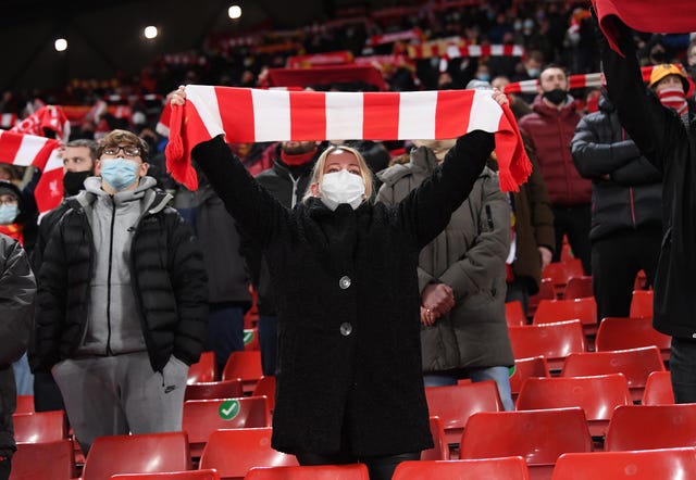 Liverpool fans attended the match against West Brom before the city was moved out of tier two