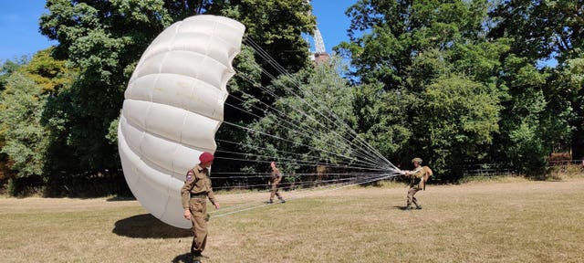 Members of the 3rd Parachute Brigade & Home Front (British 6th airborne) re-enactment group