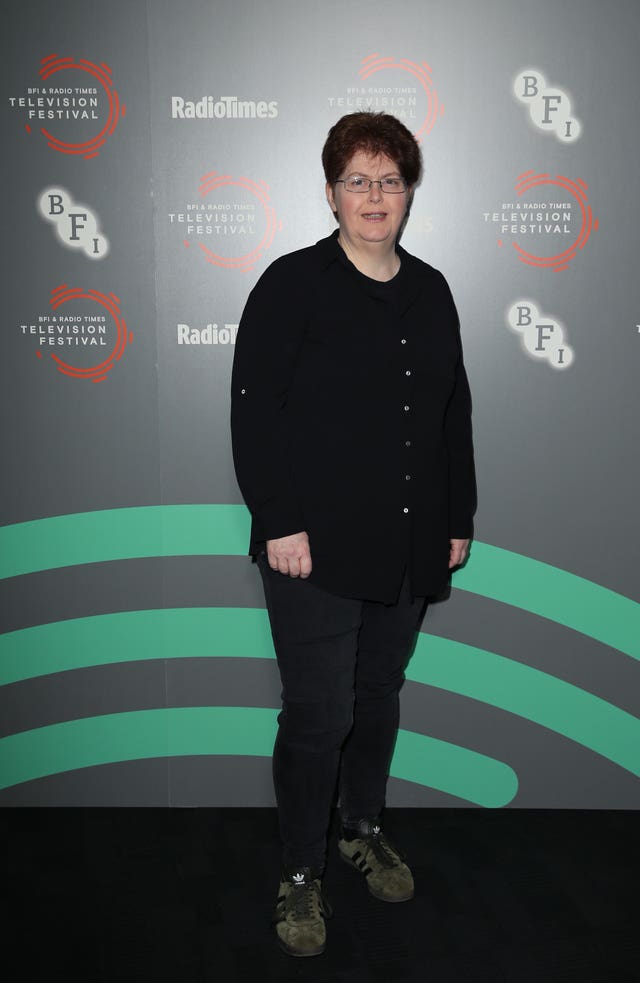 Sally Wainwright smiling at a red carpet event