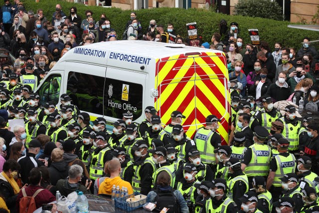 Glasgow immigration protest