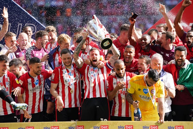 Brentford were promoted to the Premier League last season via the Championship play-offs (Mike Egerton/PA).