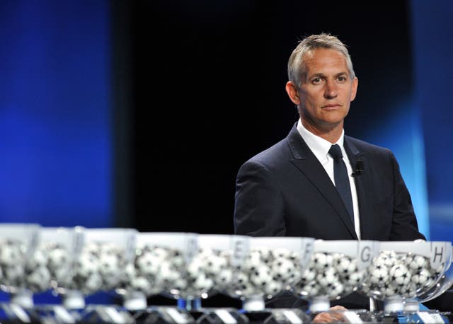 Gary Lineker at a Champions League draw