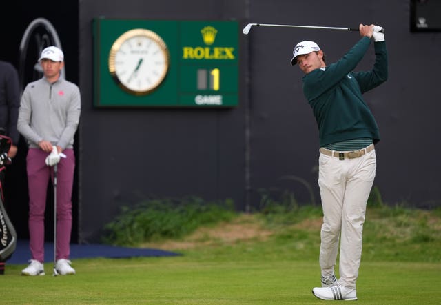 Denmark’s Nicolai Hojgaard tees off at The Open