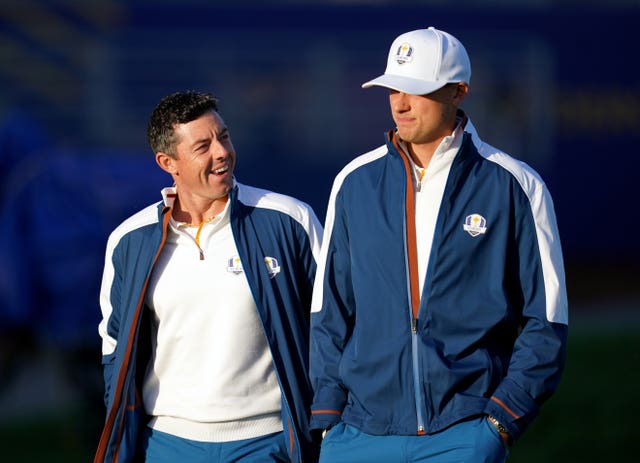 Rory McIlroy and Ludvig Aberg 