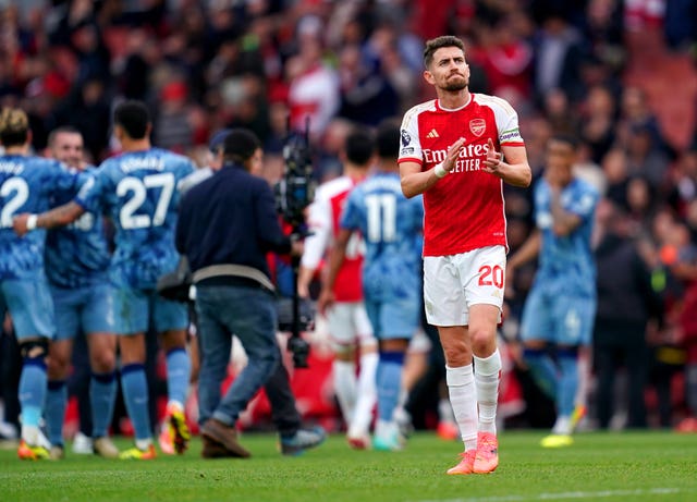 Arsenal lost 2-0 at home to Aston Villa to cede ground to Manchester City (Adam Davy/PA)