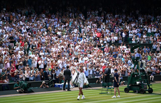 Centre Court and Court One will have full capacity from the quarter-finals onwards on Tuesday
