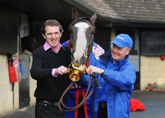 Jonjo O'Neill (right) with Gold Cup winner Synchronised