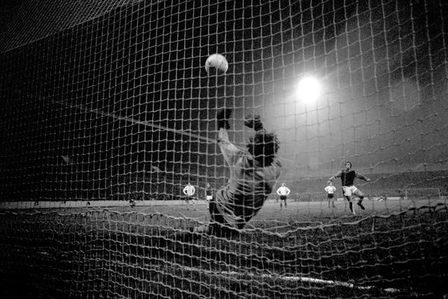 Banks saved from the penalty spot to deny England team-mate Geoff Hurst in new club Stoke's run to winning the League Cup in 1973