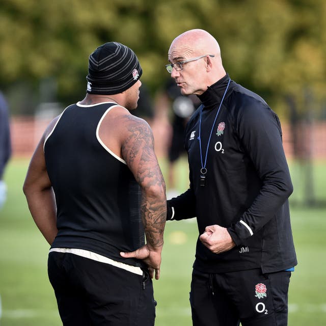 England defence coach John Mitchell, pictured with prop Kyle Sinckler,  believe England are closing the gap on the All Blacks 