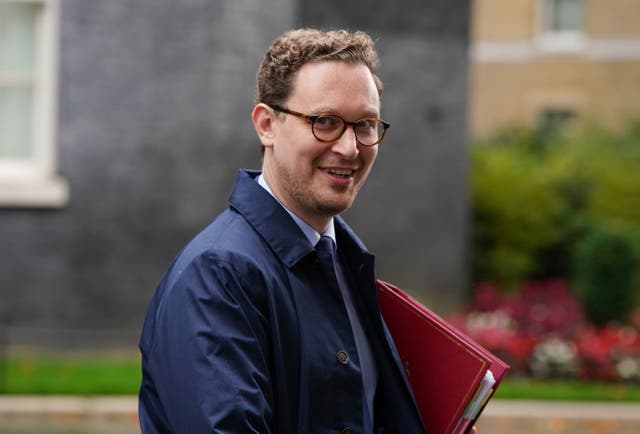 Treasury minister Darren Jones leaving Cabinet meeting with red box