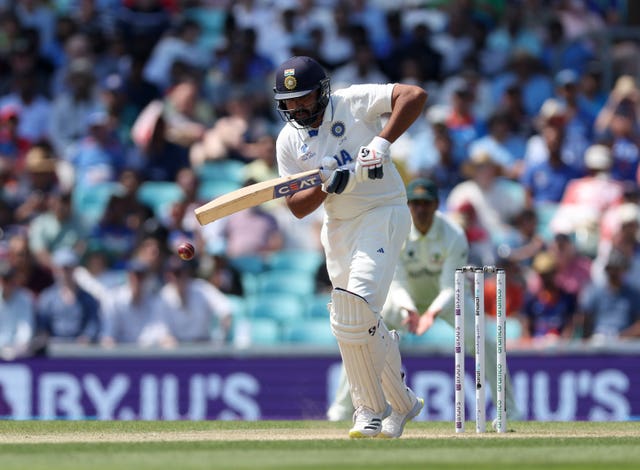 Rohit Sharma bats for India in the World Test Championship final