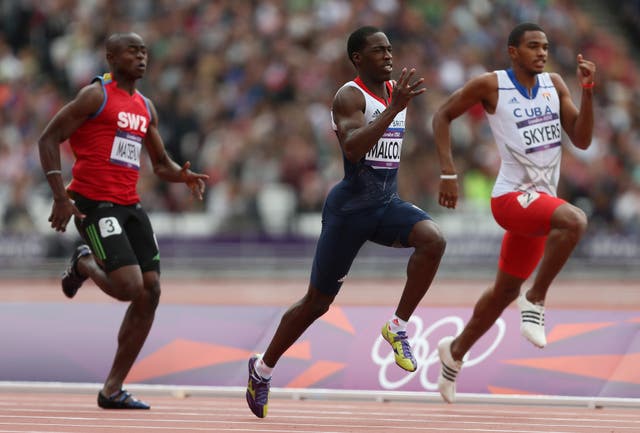 Christian Malcolm (centre) represented Great Britain at two Olympic Games