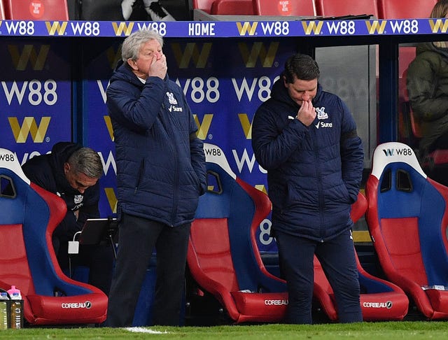 Crystal Palace manager Roy Hodgson, left, admitted his side did not make it difficult for Chelsea