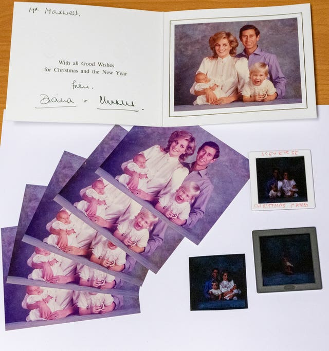 A Christmas card signed by the then-Prince of Wales and Diana, Princess of Wales 