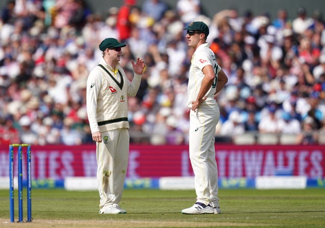 Pat Cummins, right, had a day to forget (Martin Rickett/PA)