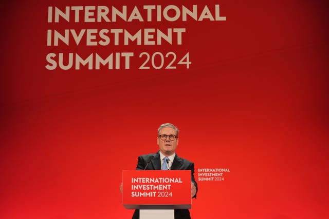 Sir Keir Starmer delivers his keynote sppech at the international investment summit