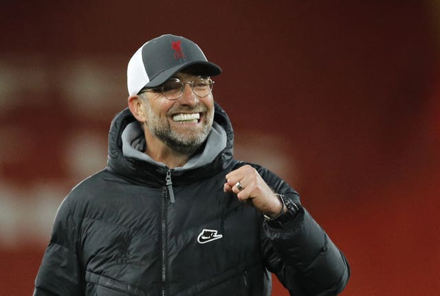 Jurgen Klopp has challenged Liverpool to win their last four matches (Phil Noble/PA)