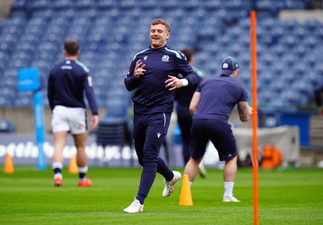 A photograph of Darcy Graham during a Scotland training session