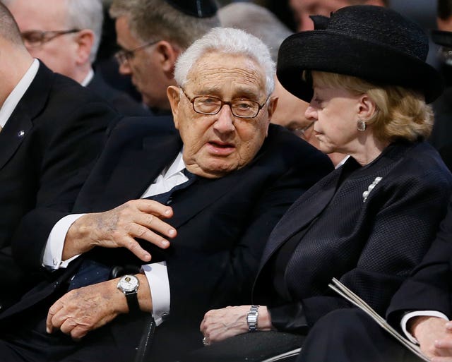 Mr Kissinger at Baroness Thatcher's funeral at St Paul’s Cathedral in April 2013 