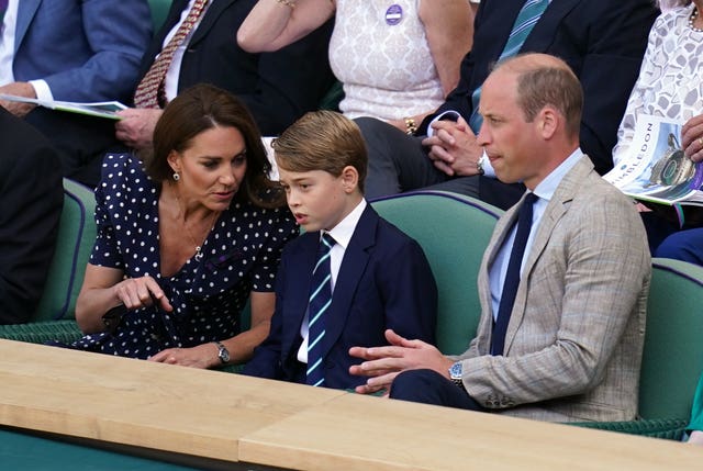 The Duke and Duchess of Cambridge with Prince George at Wimbledon