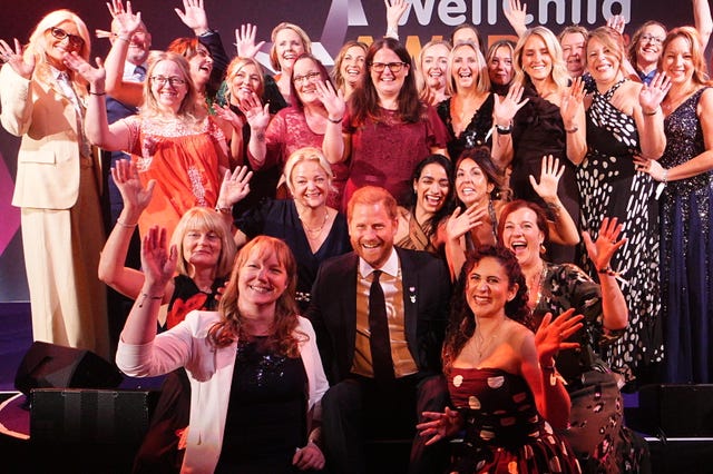 Harry with the WellChild nurses during the award ceremony