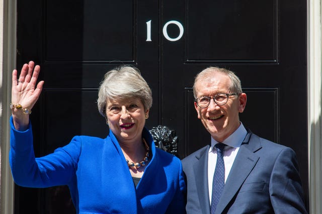 Theresa May with her husband Philip 