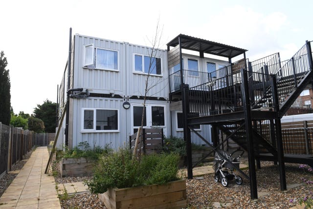 The containers in Marston Court on Bordars Walk in Hanwell