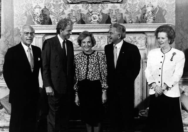 Politics – David Gower and Bob Hawke – Downing Street