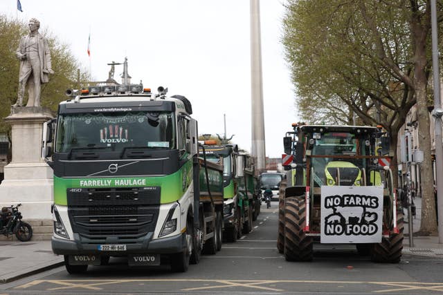 Vehicles parked on O’Connell Street in Dublin.