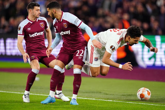 Paqueta (right) came up on the losing side against West Ham in the Europa League last season