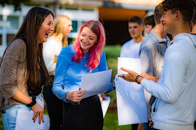 Students at Taunton School on Tuesday (Ben Birchall/PA)